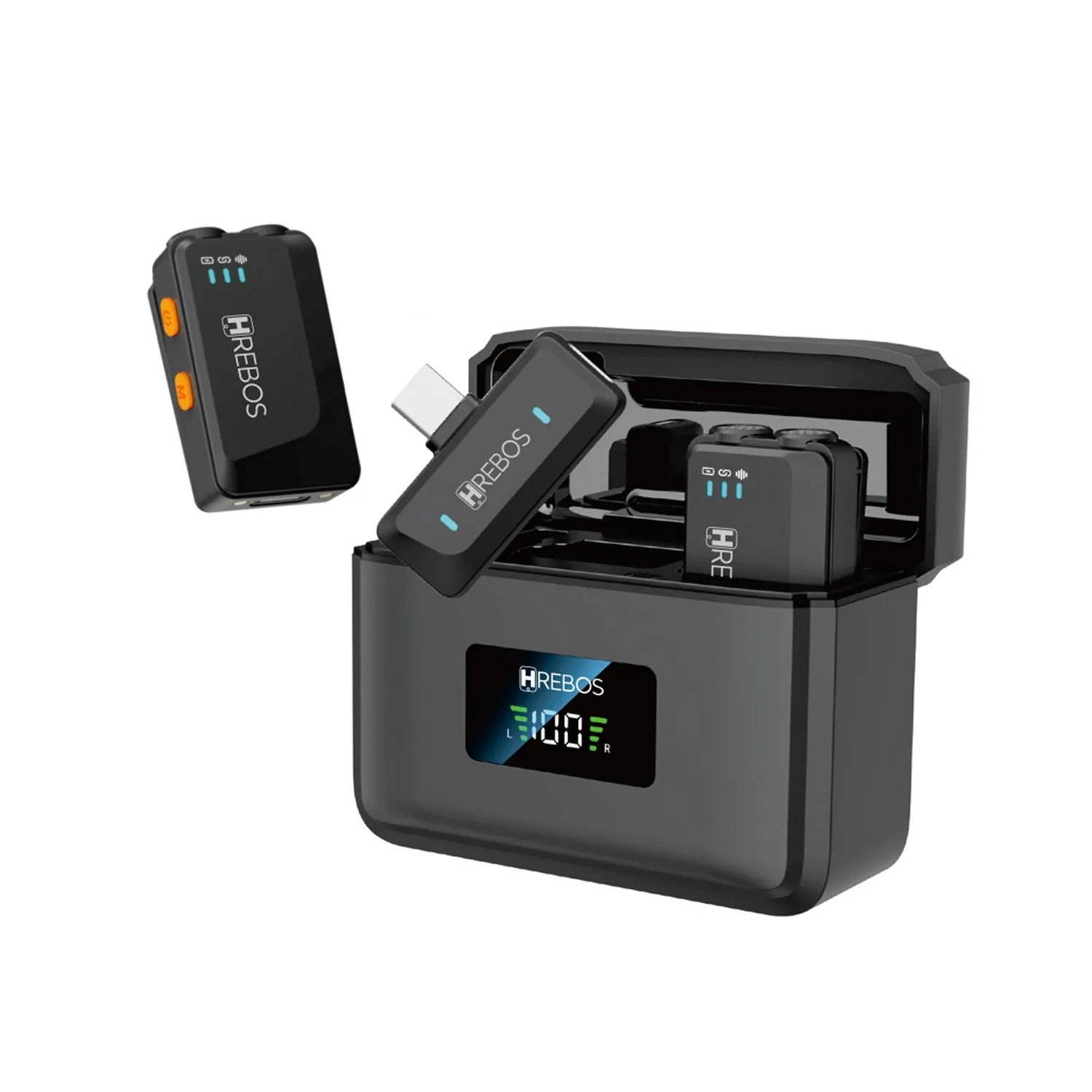 Microfone Lapela Hrebos If-1001 Wavemic Wireless 2.4ghz Preto