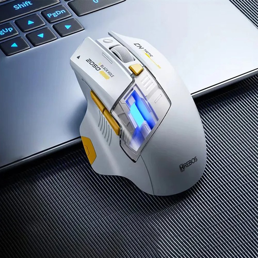 Mouse Hrebos Glidetrack If-387 Wireless 2400dpi Recarregavel Branco