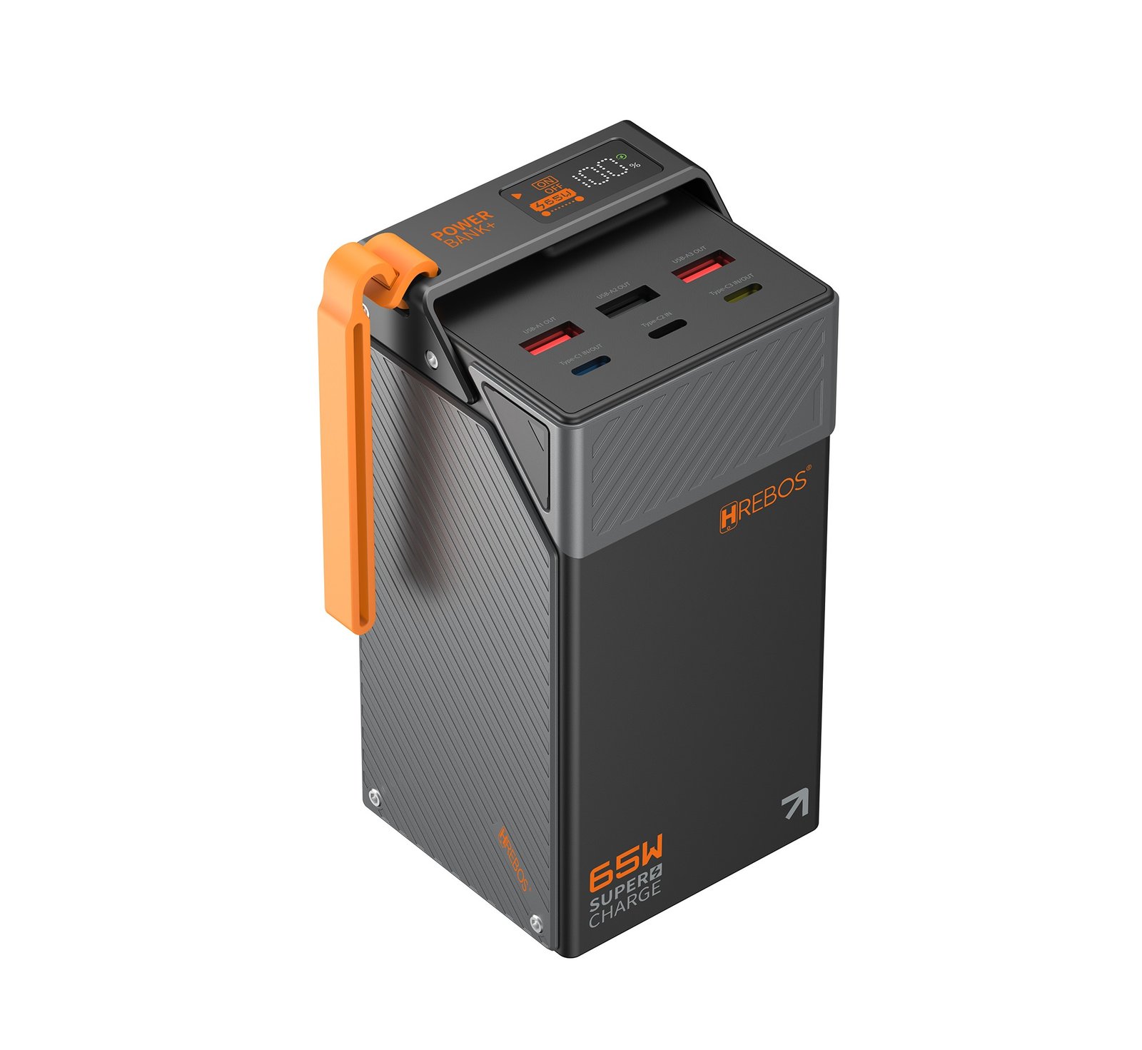 Power Bank Hrebos Pb-998 Forza 50000mah 65w Display Preto