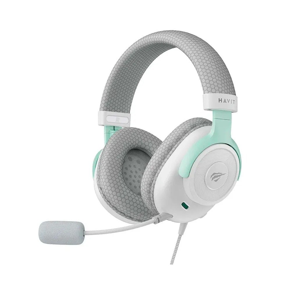 Headset Gamer Havit H2230e Drivers 50mm Branco/ciano Branco