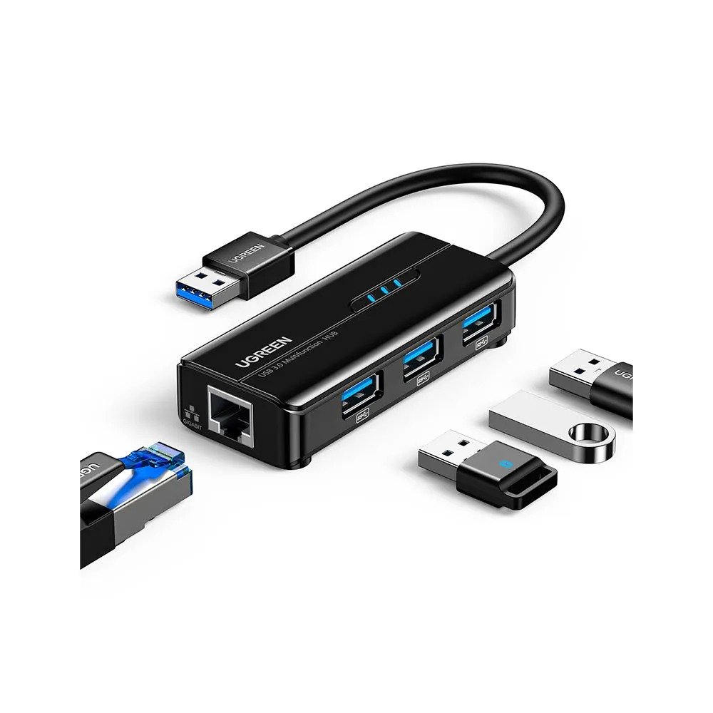 Hub Adaptador Ugreen 4 em 1 USB 3.0 Gigabit Ethernet 20265